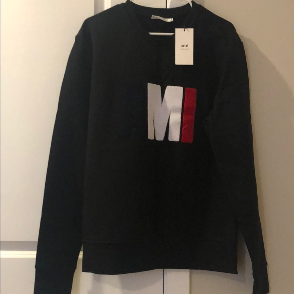 AMI Alexandre Mattiussi Black Logo pull over - XL